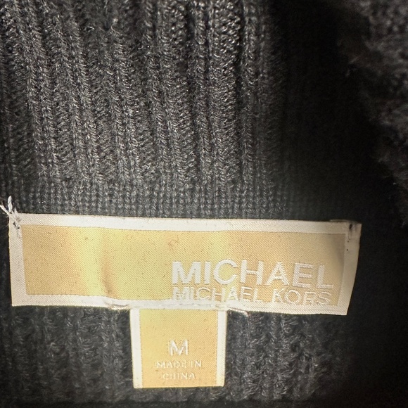 Michael Kors Black Waffle Knit Pullover Turtleneck - Picture 5 of 15